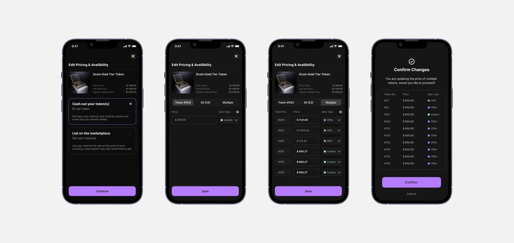 Edit Pricing & Selling Flow